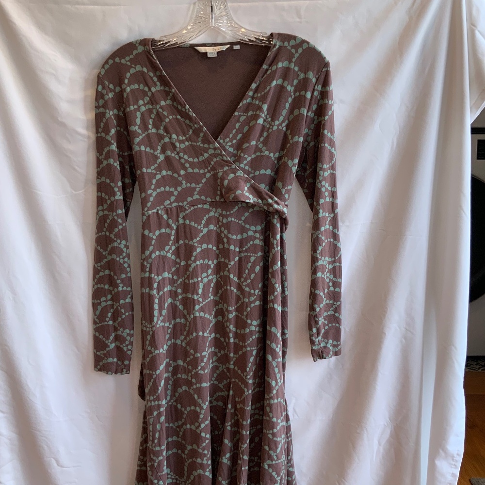 Boden fitted long sleeve wrap dress - US 10P/UK 14P